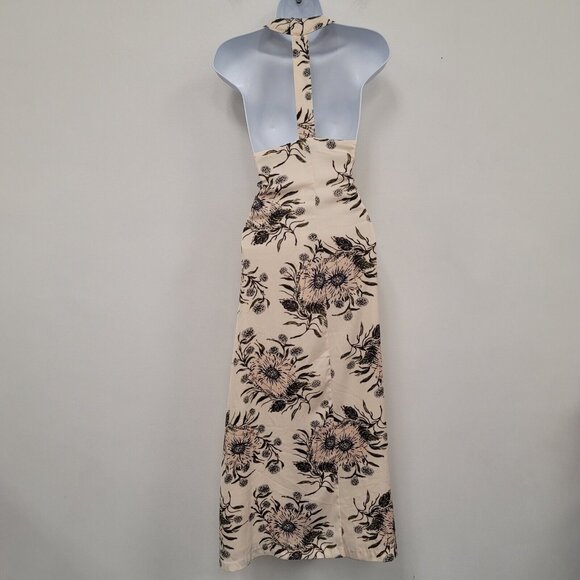 Madewell Women T Back Floral Halter Neck Midi Dress Size 14 Painted Blooms Pink - Picture 4 of 15